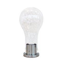 Gloeilamp tafellamp glas chroom modern