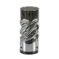 Smoke glazen tafellamp cilinder met gedraaid effect