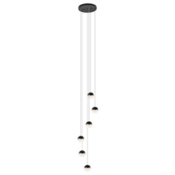 Moderne videlamp zwart met dimbaar LED 6-lichts
