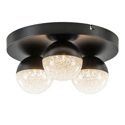 3-Lichts ronde LED plafondlamp zwart 3-standen dimbaar