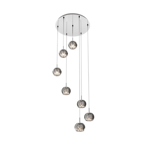 Hanglamp/Videlamp Pearl glas-chroom