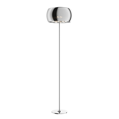 Maxim fee innovatie Luxe vloerlamp Pearl chroom met glas | Straluma