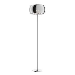 Luxe vloerlamp Pearl chroom met glas