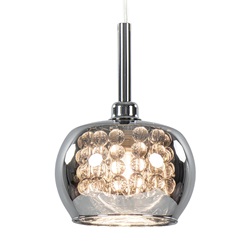 Hanglamp Pearl klein chroom + smoke glas