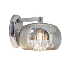 Sfeervolle wandlamp Pearl smoke glas met chroom