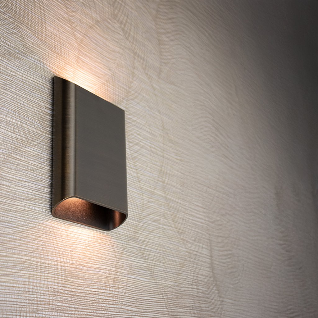 Wandlamp Diaz-L antiek brons dim-to-warm