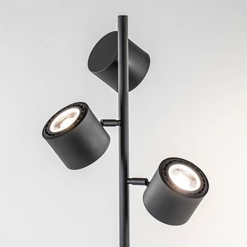 Moderne vloerlamp zwart met verstelbare LED spots