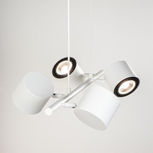 Moderne hanglamp wit met verstelbare LED spots
