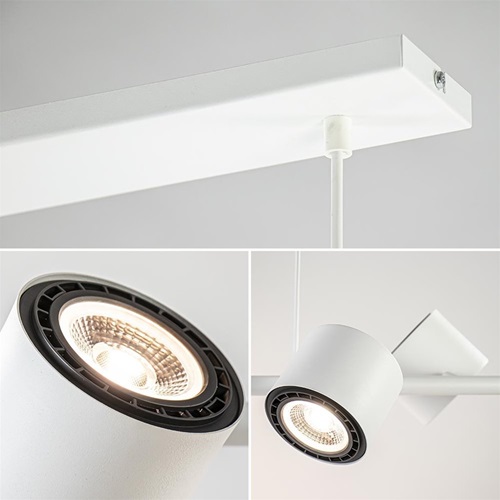 Moderne hanglamp wit met verstelbare LED spots