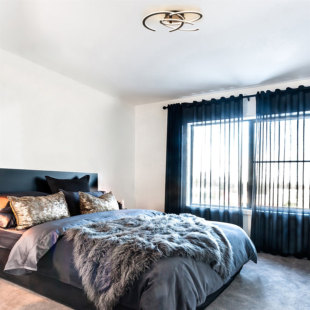 Grote ronde LED plafondlamp zwart
