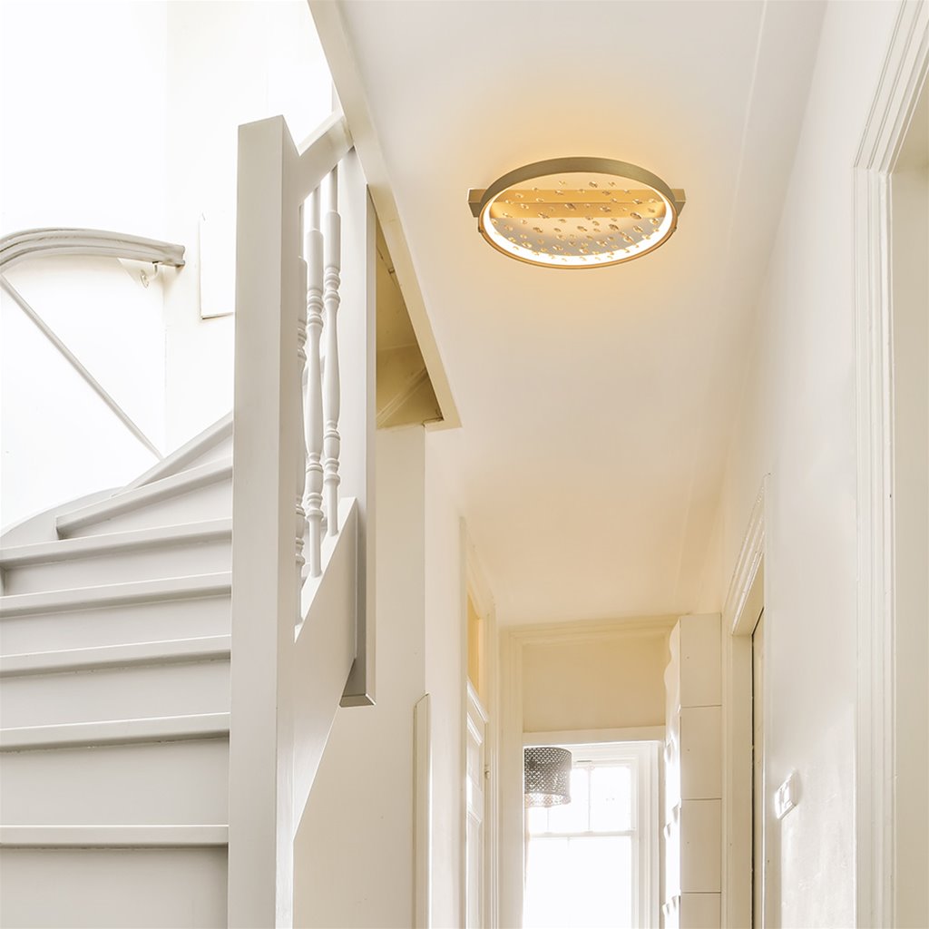 Plafondlamp Floating Crystals mat goud