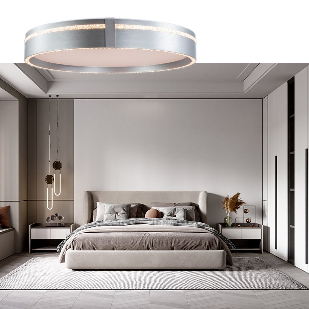 Plafondlamp Crystal Edge - Geborsteld Grijs