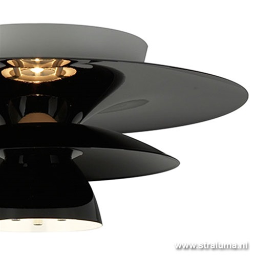 Design plafondlamp zwart woon/slaapka