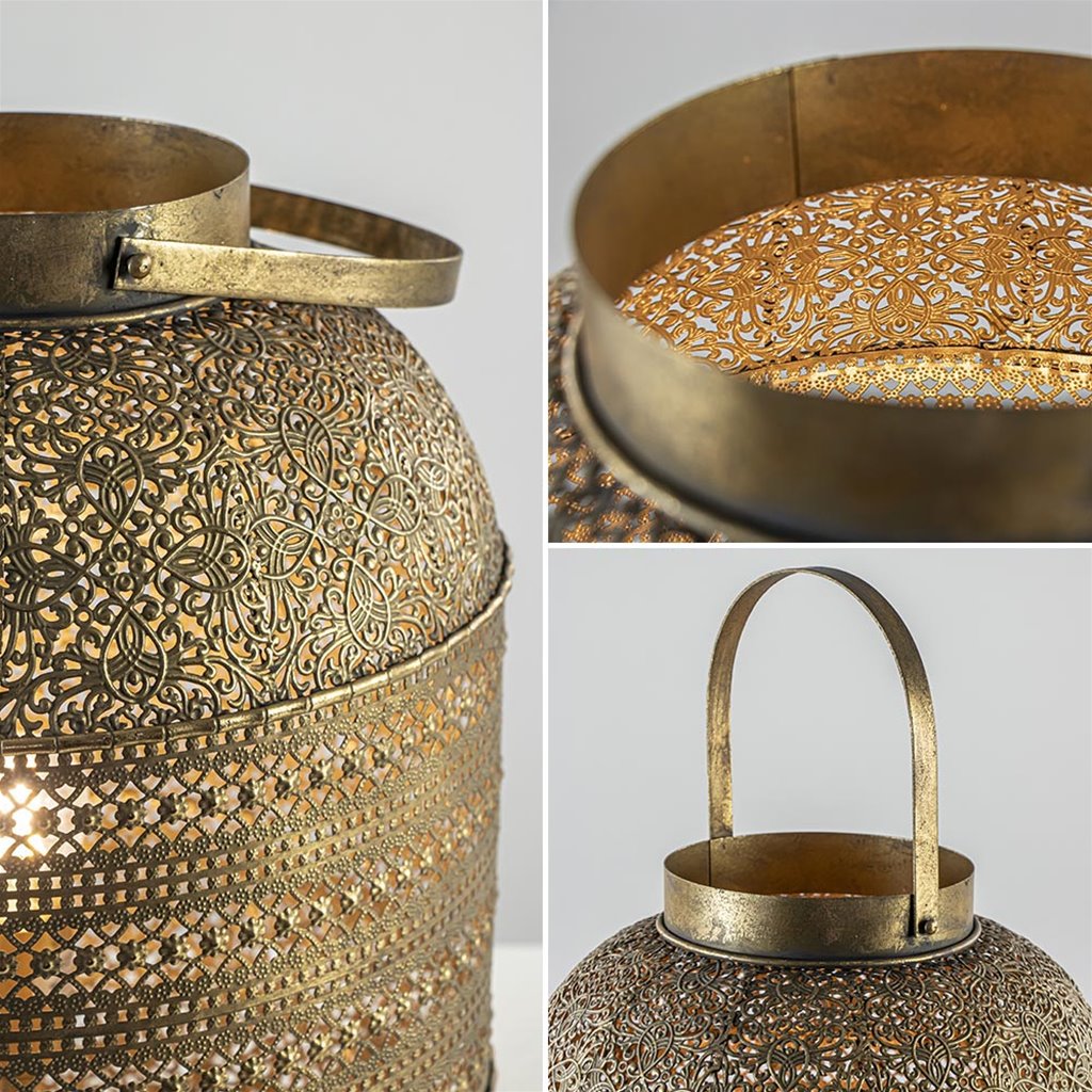 sextant Ambitieus Versnel Tafellamp lantaarn goud groot Oriental | Straluma