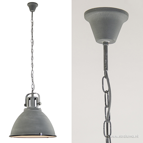Vermaken Koningin contrast Industriele hanglamp betonlook 47cm | Straluma