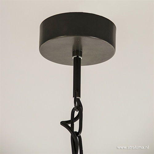 Houten hanglamp-kroon met katrol