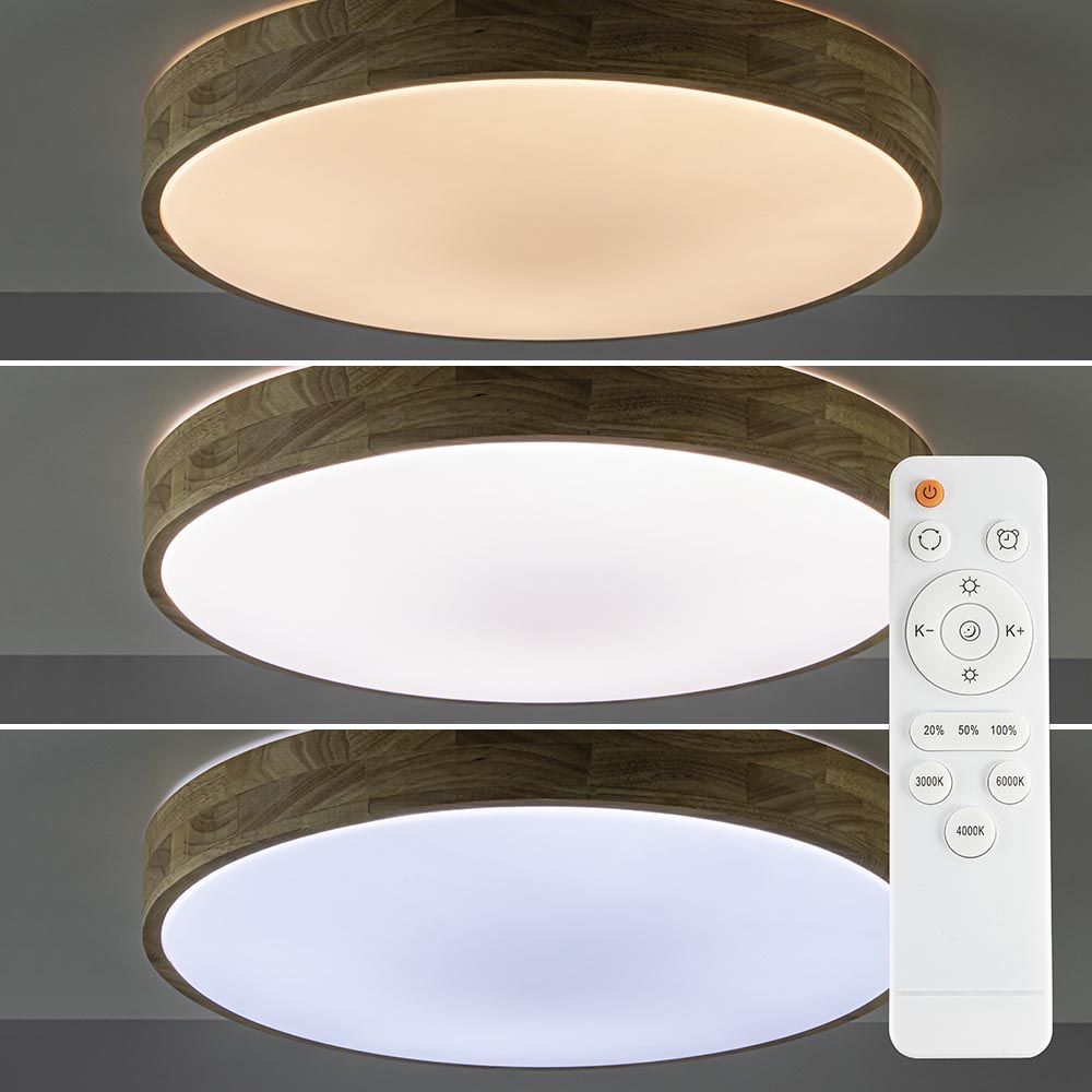 Verwijdering Prooi verklaren Plafondlamp hout 50cm remote CCT | Straluma