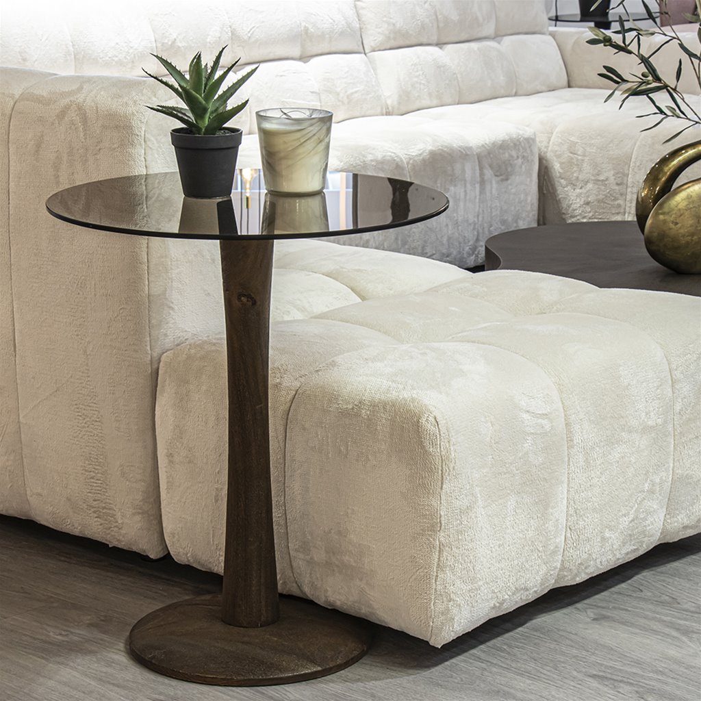 Bijzettafel Boogie bruin Ø60 cm