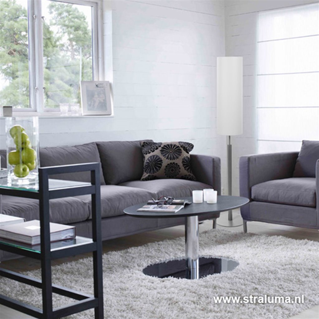 Vloerlamp Lazio RVS-Wit