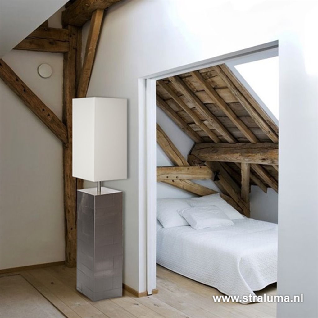 Vloerlamp Rome RVS KAP Wit