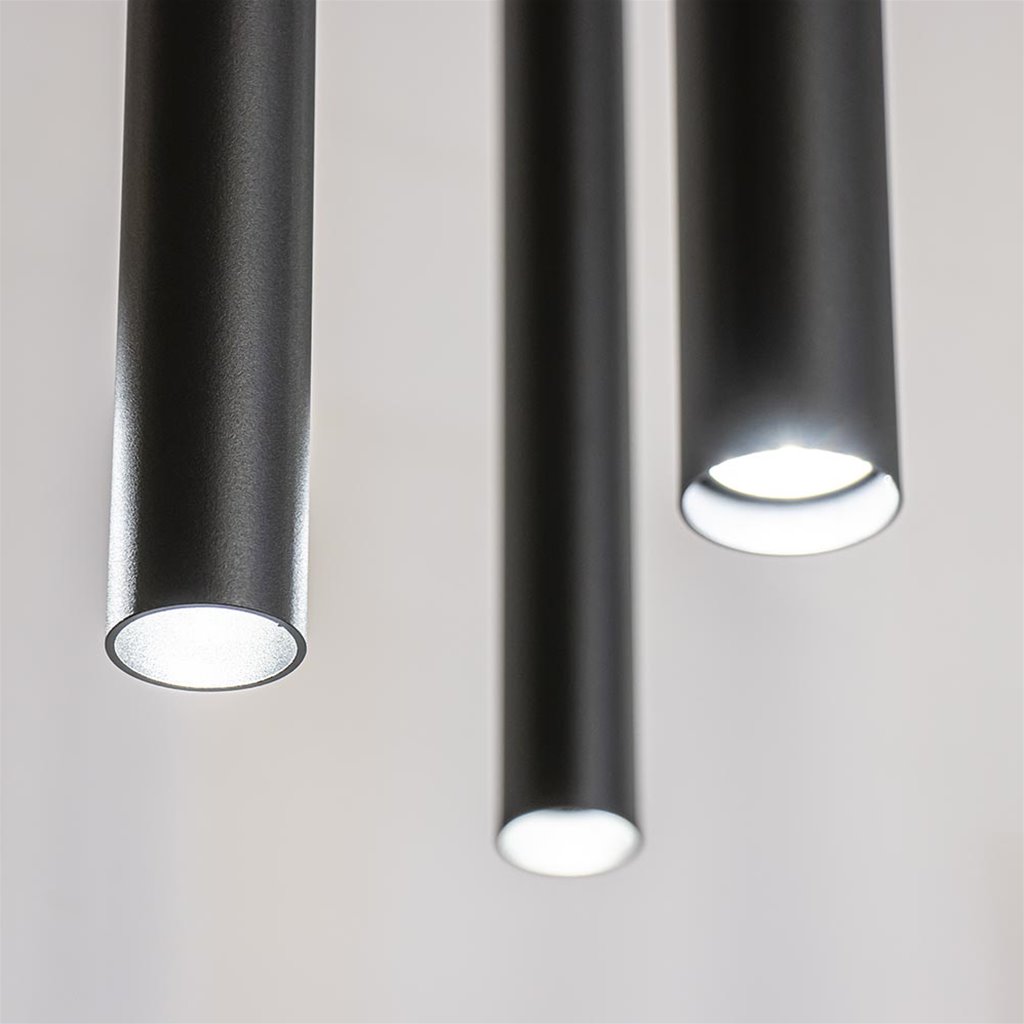 Ovale hanglamp tubes zwart | Straluma