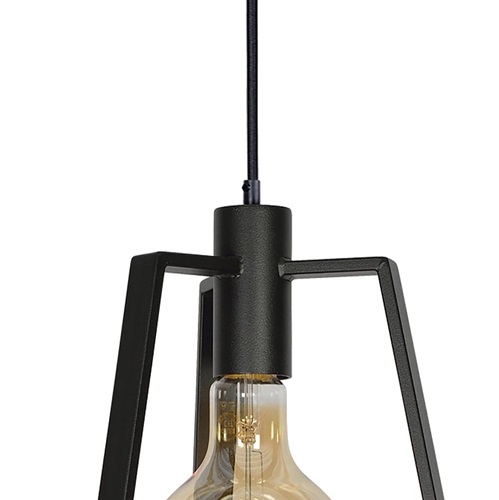 Design hanglamp 3-lichts zwart open frame
