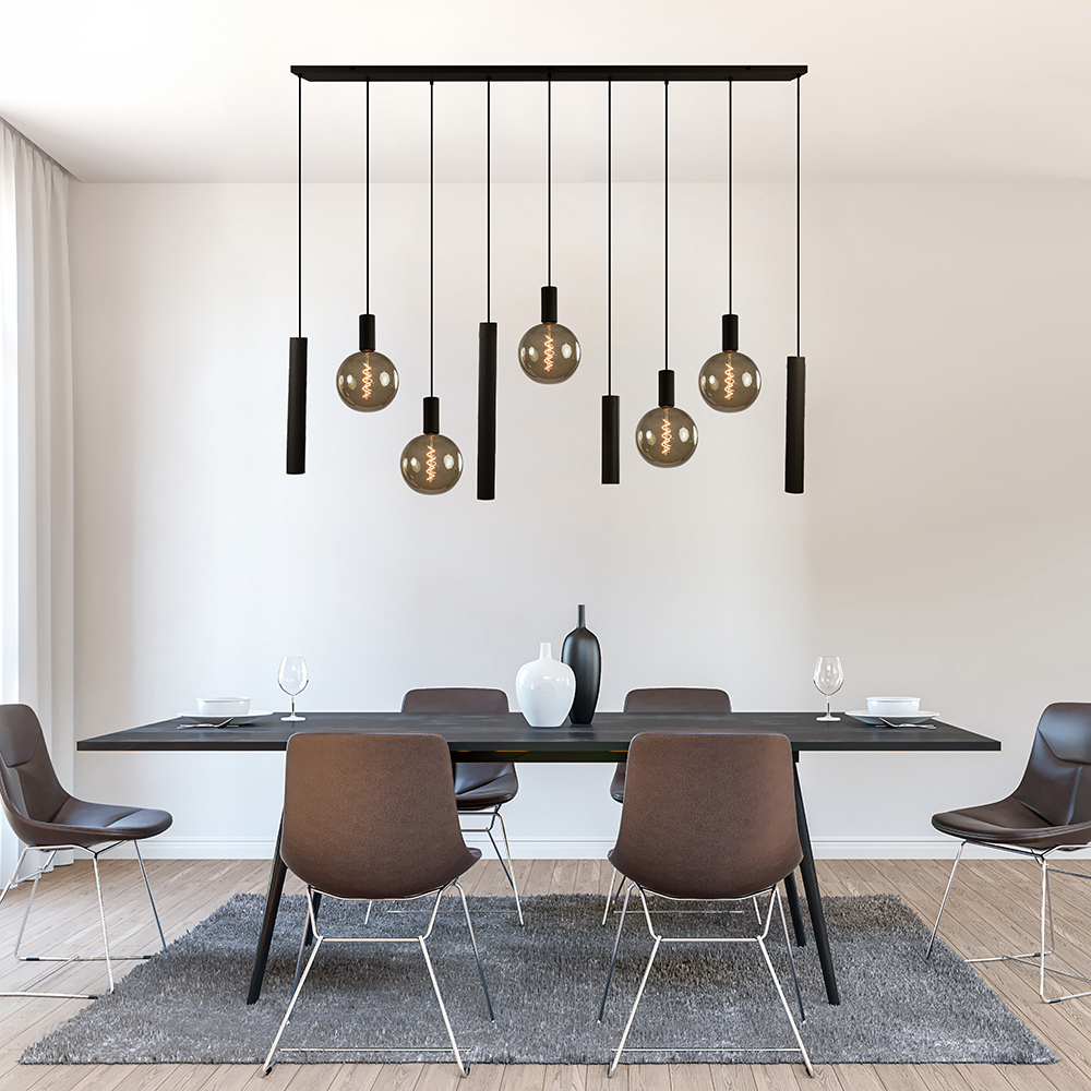 Hanglamp Riva 9L Rechthoekig - Zwart