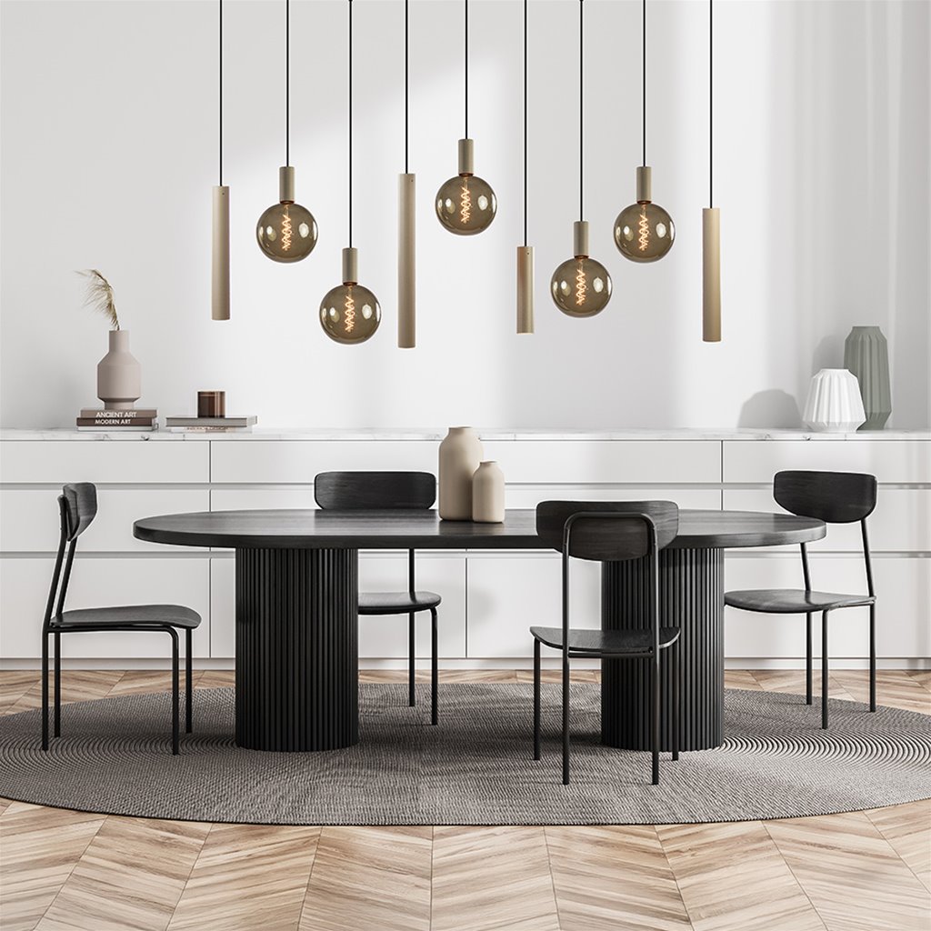 Hanglamp Riva 9L rechthoekig 170cm quartz