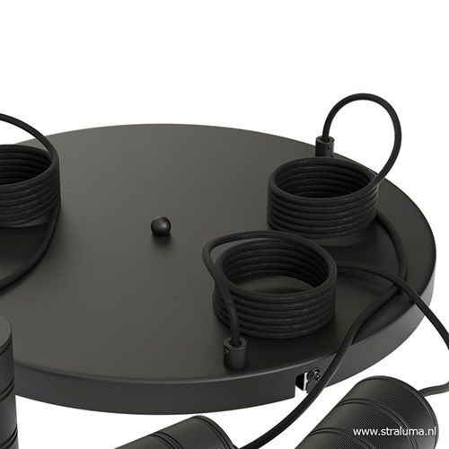 Calex 3-lichts retro pendels rond 40cm zwart