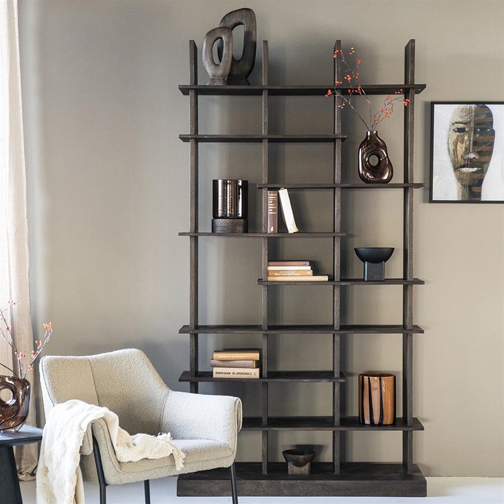 Boekenkast Oliver zwart 120x40x220 cm