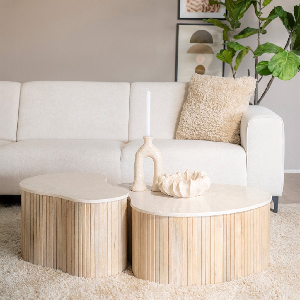 Salontafel Kira small - Mango hout & Marmer