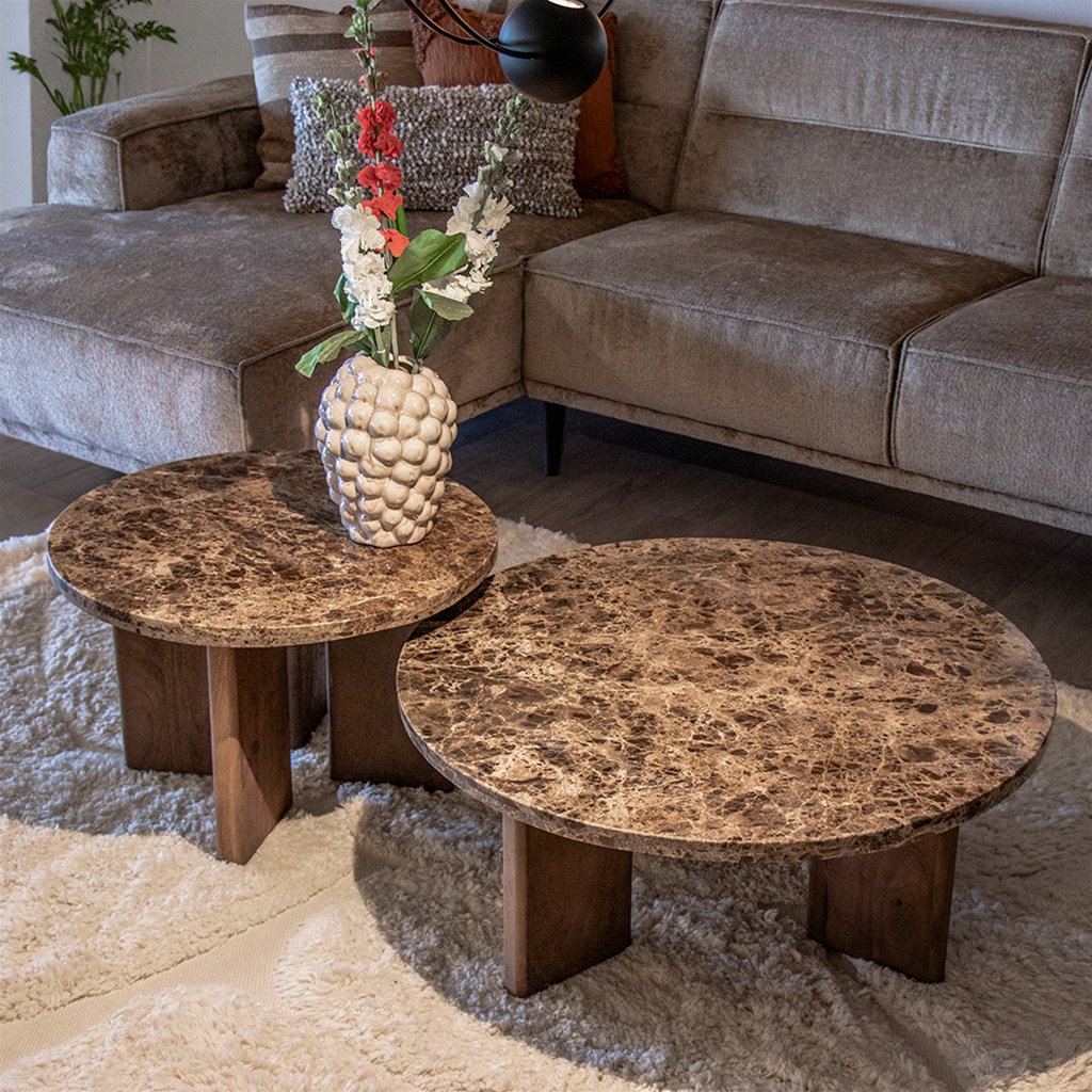 Salontafel Marmer large - Bruin