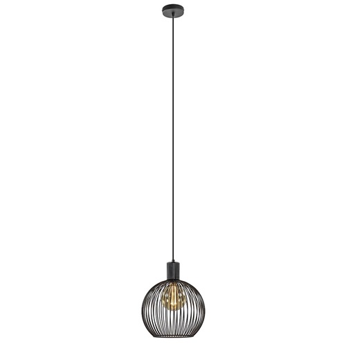 Kleine draad hanglamp mat zwart 30 cm