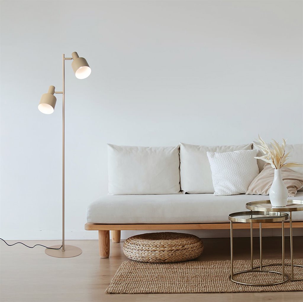 Vloerlamp 2L - Zand/wit