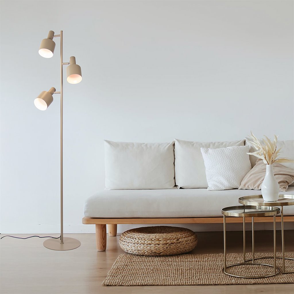 Vloerlamp 3L - Zand/wit