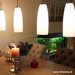 Valenso moderne hanglamp glas 4-lichts