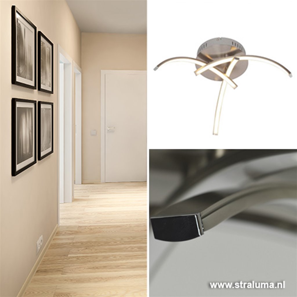 Plafondlamp Casca nikkel LED