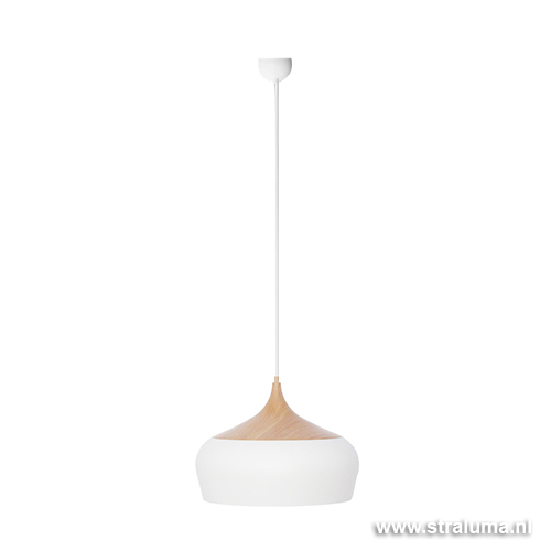 Auckland Algemeen Wauw Scandinavische hanglamp wit en hout | Straluma