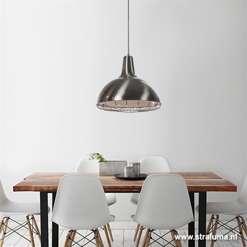Moderne stalen hanglamp keuken
