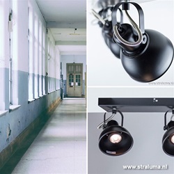 Zwarte plafondspot-plafondlamp LED 4-L