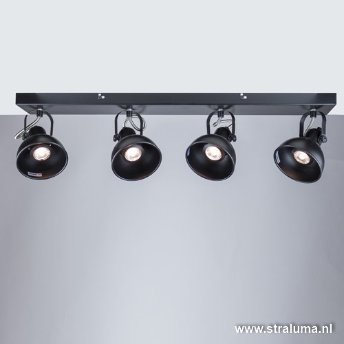 Zwarte plafondspot-plafondlamp LED 4-L