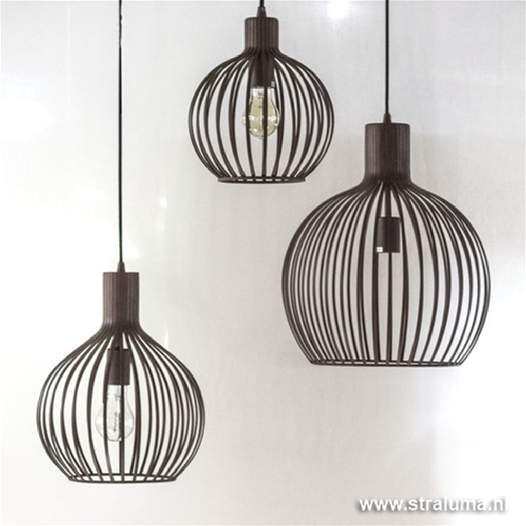 Strak landelijke hanglamp bruin/brons