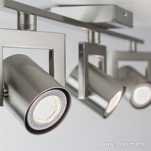 Moderne 3-lichts LED plafondspot staal