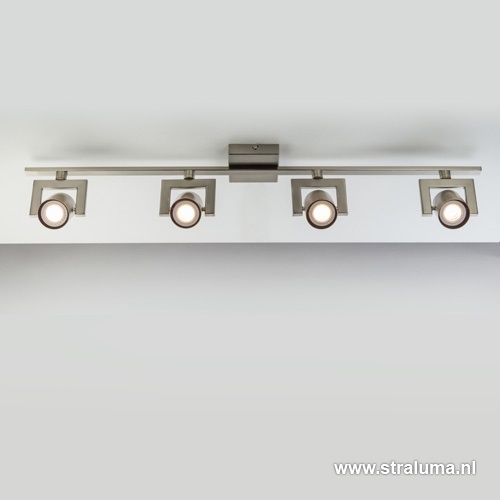 Moderne LED spot-balk 4-lichts staal