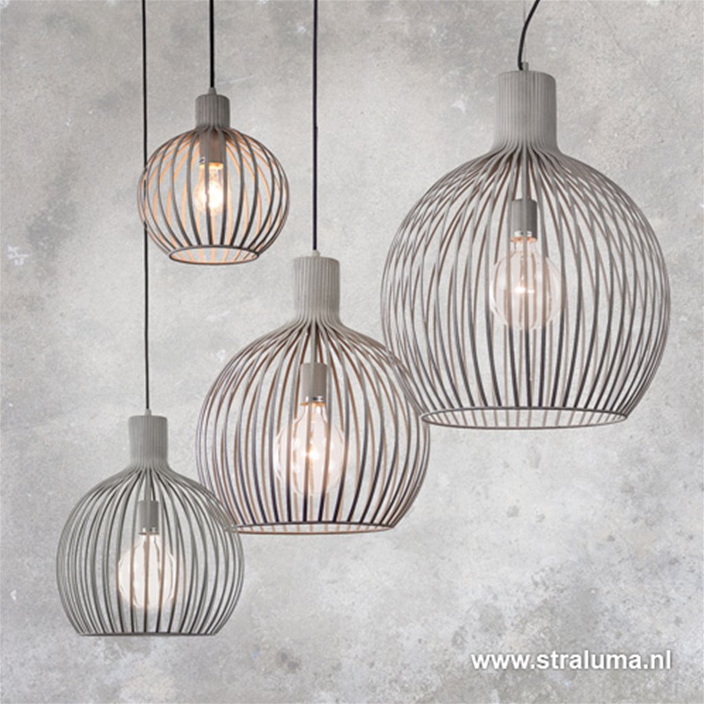 Grijze draad hanglamp betonlook