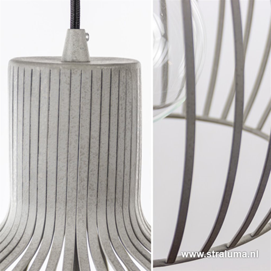 Grijze hanglamp draad betonlook