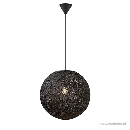 Hanglamp Abaca zwart 45 cm modern