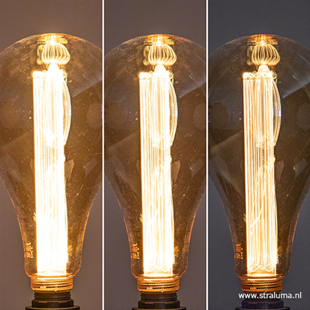 3-standen dimbare lamp peer XL E27 gold Straluma