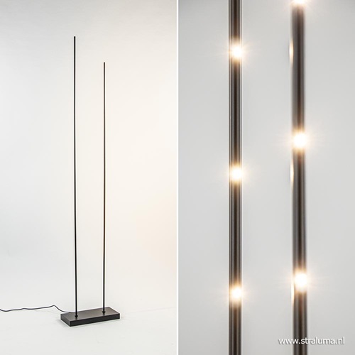 Moderne LED vloerlamp dimbaar mat zwart