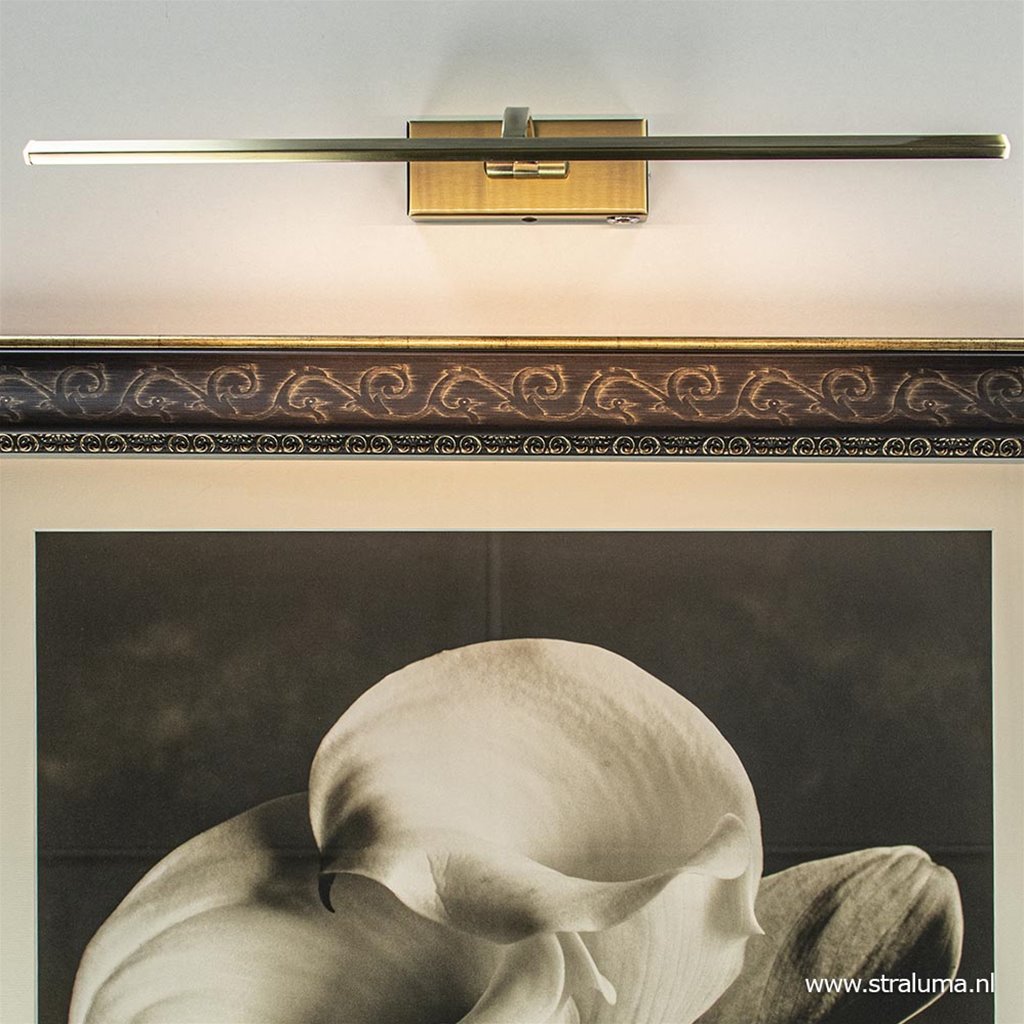 pop vee zone Schilderij wandlamp brons met dimbaar LED | Straluma